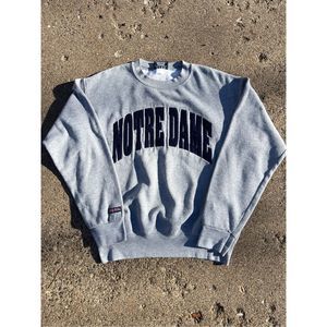 Vintage Made In America Notre Dame Fighting Irish Grey Crewneck JanSport